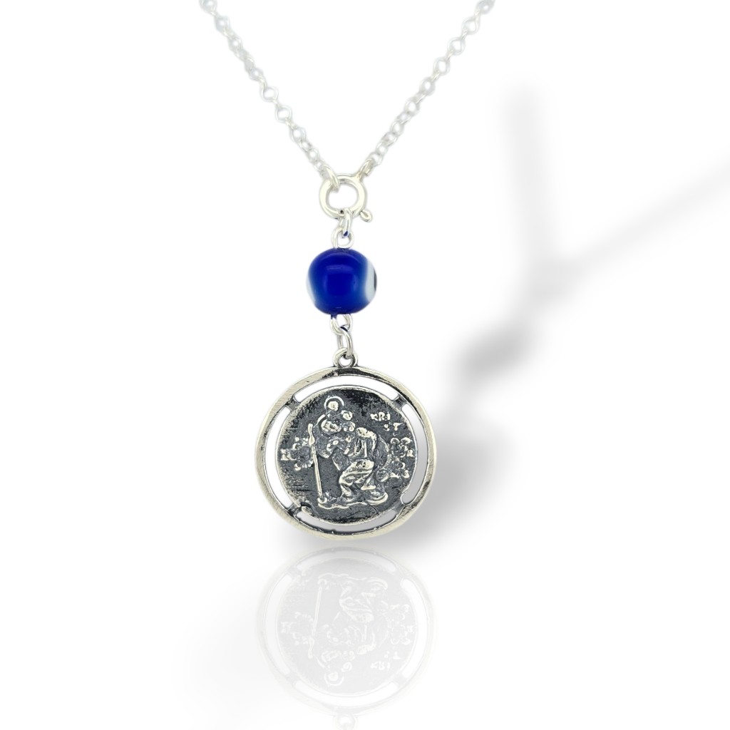 Φυλαχτό αυτοκινήτου Αγ. Χριστόφορος απο ασήμι 925° (code TX002571)